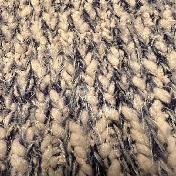 Workshop Republic Clothing. Multicolored Cream/Dark Blue/Violet, eyelash sweater - Picture 3 of 4